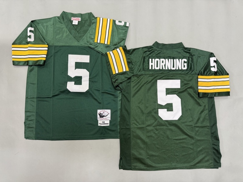 Men 2025 Green Bay Packers #5 Hornung green Throwback Limited NFL Jersey style 001->green bay packers->NFL Jersey